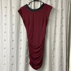 BCBGeneration maroon mini dress with open back